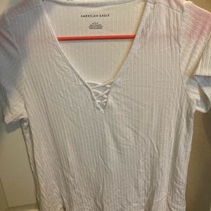 American Eagle white ribbed crop top